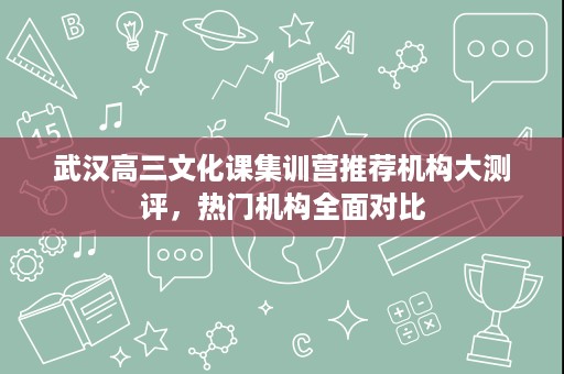 武汉高三文化课集训营推荐机构大测评,热门机构全面对比 武汉高三文化课集训营推荐机构大测评,热门机构全面对比