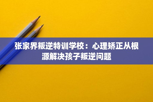 张家界叛逆特训学校：心理矫正从根源解决孩子叛逆问题
