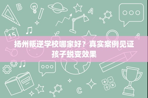 扬州叛逆学校哪家好?真实案例见证孩子蜕变效果 扬州叛逆学校哪家好?真实案例见证孩子蜕变效果