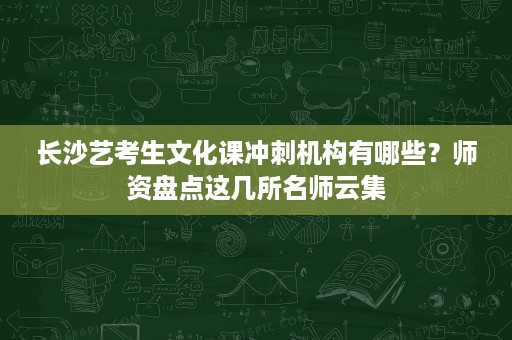 长沙艺考生文化课冲刺机构有哪些?师资盘点这几所名师云集 长沙艺考生文化课冲刺机构有哪些?师资盘点这几所名师云集