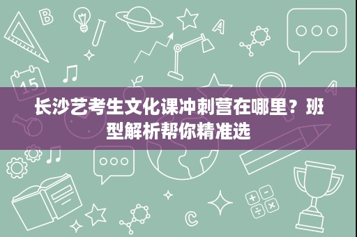 长沙艺考生文化课冲刺营在哪里?班型解析帮你精准选 长沙艺考生文化课冲刺营在哪里?班型解析帮你精准选