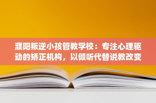 濮阳叛逆小孩管教学校:专注心理驱动的矫正机构,以倾听代替说教改变孩子 濮阳叛逆小孩管教学校:专注心理驱动的矫正机构,以倾听代替说教改变孩子