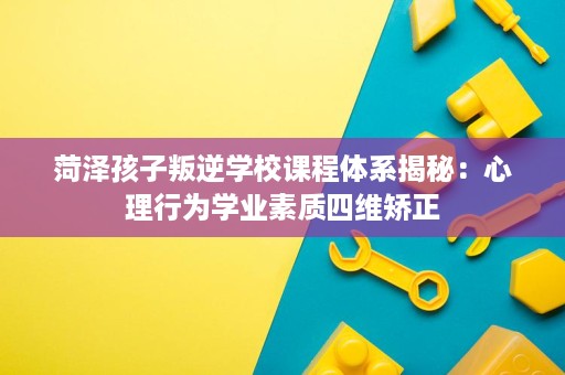 菏泽孩子叛逆学校课程体系揭秘：心理行为学业素质四维矫正