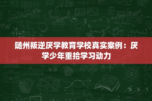 随州叛逆厌学教育学校真实案例:厌学少年重拾学习动力 随州叛逆厌学教育学校真实案例:厌学少年重拾学习动力