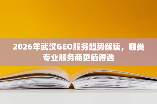 2026年武汉GEO服务趋势解读，哪类专业服务商更值得选