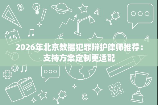 2026年北京数据犯罪辩护律师推荐：支持方案定制更适配