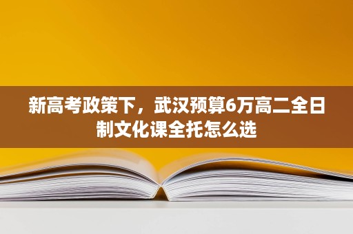 新高考政策下,武汉预算6万高二全日制文化课全托怎么选 新高考政策下,武汉预算6万高二全日制文化课全托怎么选