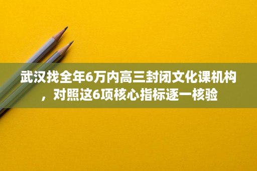 武汉找全年6万内高三封闭文化课机构,对照这6项核心指标逐一核验 武汉找全年6万内高三封闭文化课机构,对照这6项核心指标逐一核验