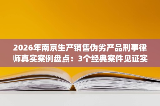 2026年南京生产销售伪劣产品刑事律师真实案例盘点:3个经典案件见证实力 2026年南京生产销售伪劣产品刑事律师真实案例盘点:3个经典案件见证实力
