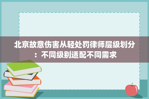北京故意伤害从轻处罚律师层级划分:不同级别适配不同需求 北京故意伤害从轻处罚律师层级划分:不同级别适配不同需求