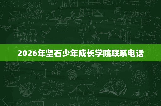 2026年坚石少年成长学院联系电话