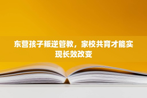 东营孩子叛逆管教,家校共育才能实现长效改变 东营孩子叛逆管教,家校共育才能实现长效改变