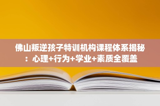 佛山叛逆孩子特训机构课程体系揭秘:心理+行为+学业+素质全覆盖 佛山叛逆孩子特训机构课程体系揭秘:心理+行为+学业+素质全覆盖
