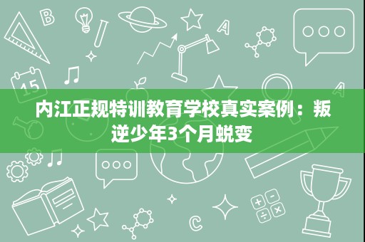 内江正规特训教育学校真实案例:叛逆少年3个月蜕变 内江正规特训教育学校真实案例:叛逆少年3个月蜕变