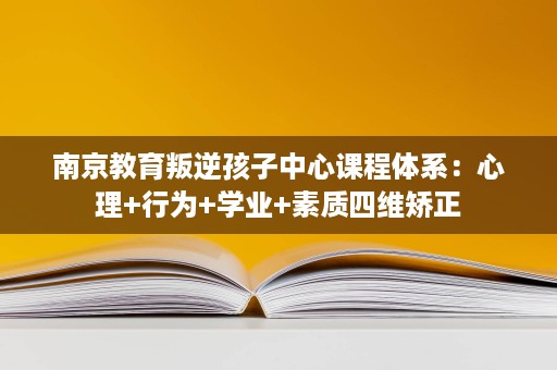 南京教育叛逆孩子中心课程体系：心理+行为+学业+素质四维矫正