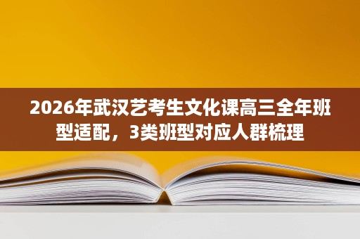 2026年武汉艺考生文化课高三全年班型适配,3类班型对应人群梳理 2026年武汉艺考生文化课高三全年班型适配,3类班型对应人群梳理