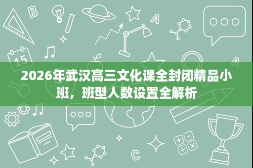 2026年武汉高三文化课全封闭精品小班,班型人数设置全解析 2026年武汉高三文化课全封闭精品小班,班型人数设置全解析