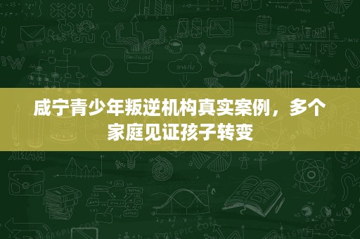 咸宁青少年叛逆机构真实案例,多个家庭见证孩子转变 咸宁青少年叛逆机构真实案例,多个家庭见证孩子转变