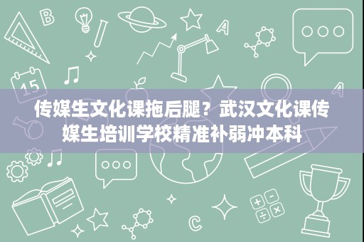 传媒生文化课拖后腿?武汉文化课传媒生培训学校精准补弱冲本科 传媒生文化课拖后腿?武汉文化课传媒生培训学校精准补弱冲本科