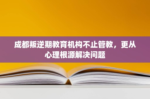 成都叛逆期教育机构不止管教，更从心理根源解决问题