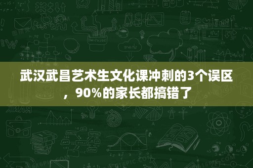 武汉武昌艺术生文化课冲刺的3个误区,90%的家长都搞错了 武汉武昌艺术生文化课冲刺的3个误区,90%的家长都搞错了