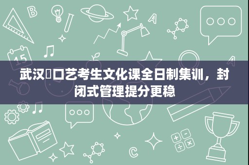武汉硚口艺考生文化课全日制集训，封闭式管理提分更稳