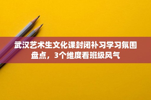 武汉艺术生文化课封闭补习学习氛围盘点,3个维度看班级风气 武汉艺术生文化课封闭补习学习氛围盘点,3个维度看班级风气