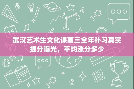 武汉艺术生文化课高三全年补习真实提分曝光,平均涨分多少 武汉艺术生文化课高三全年补习真实提分曝光,平均涨分多少