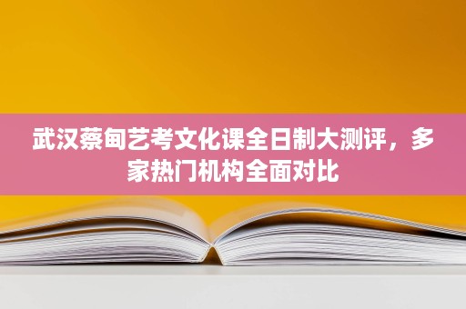 武汉蔡甸艺考文化课全日制大测评，多家热门机构全面对比