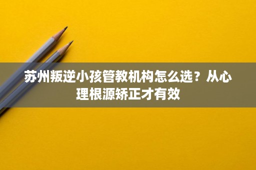 苏州叛逆小孩管教机构怎么选？从心理根源矫正才有效