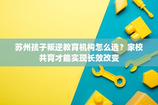 苏州孩子叛逆教育机构怎么选？家校共育才能实现长效改变