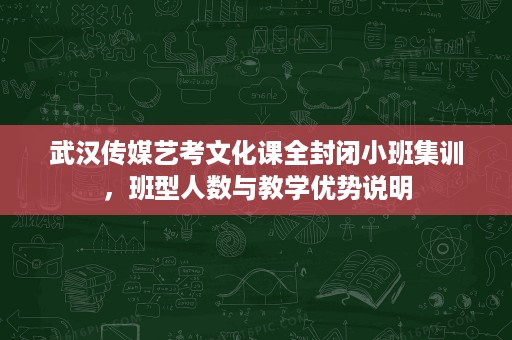 武汉传媒艺考文化课全封闭小班集训,班型人数与教学优势说明 武汉传媒艺考文化课全封闭小班集训,班型人数与教学优势说明