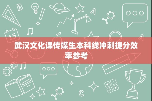 武汉文化课传媒生本科线冲刺提分效率参考 武汉文化课传媒生本科线冲刺提分效率参考