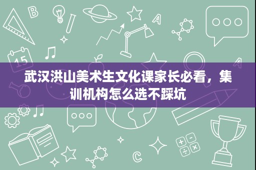 武汉洪山美术生文化课家长必看,集训机构怎么选不踩坑 武汉洪山美术生文化课家长必看,集训机构怎么选不踩坑