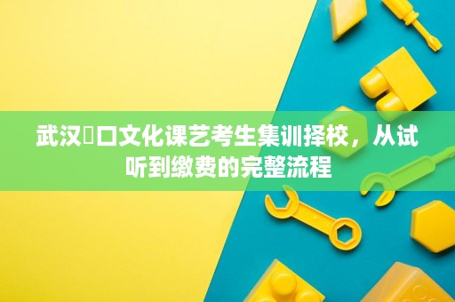 武汉硚口文化课艺考生集训择校,从试听到缴费的完整流程 武汉硚口文化课艺考生集训择校,从试听到缴费的完整流程