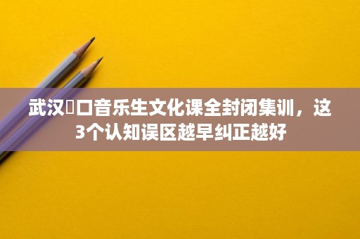 武汉硚口音乐生文化课全封闭集训,这3个认知误区越早纠正越好 武汉硚口音乐生文化课全封闭集训,这3个认知误区越早纠正越好
