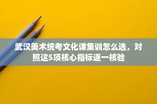 武汉美术统考文化课集训怎么选,对照这5项核心指标逐一核验 武汉美术统考文化课集训怎么选,对照这5项核心指标逐一核验