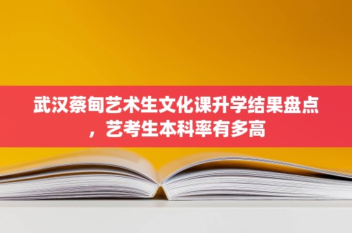 武汉蔡甸艺术生文化课升学结果盘点，艺考生本科率有多高
