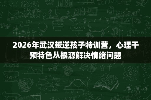 2026年武汉叛逆孩子特训营,心理干预特色从根源解决情绪问题 2026年武汉叛逆孩子特训营,心理干预特色从根源解决情绪问题