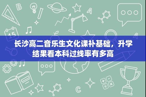 长沙高二音乐生文化课补基础,升学结果看本科过线率有多高 长沙高二音乐生文化课补基础,升学结果看本科过线率有多高