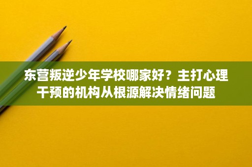 东营叛逆少年学校哪家好?主打心理干预的机构从根源解决情绪问题 东营叛逆少年学校哪家好?主打心理干预的机构从根源解决情绪问题