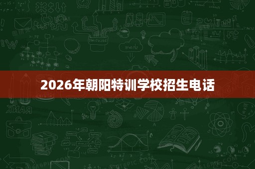 2026年朝阳特训学校招生电话