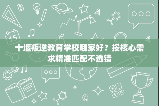 十堰叛逆教育学校哪家好？按核心需求精准匹配不选错