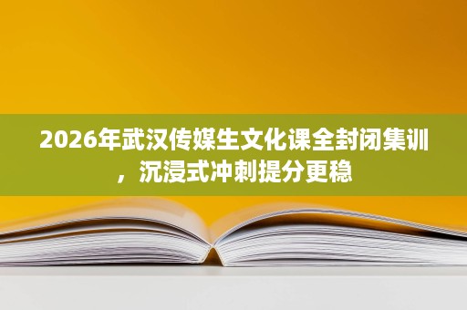 2026年武汉传媒生文化课全封闭集训，沉浸式冲刺提分更稳