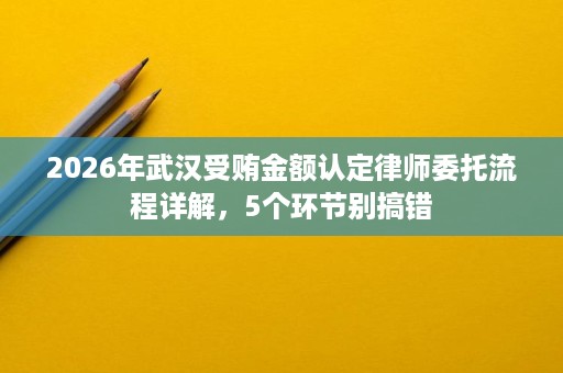 2026年武汉受贿金额认定律师委托流程详解，5个环节别搞错
