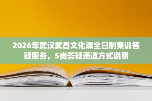 2026年武汉武昌文化课全日制集训答疑服务，5类答疑渠道方式说明