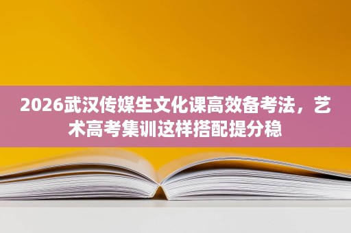 2026武汉传媒生文化课高效备考法,艺术高考集训这样搭配提分稳 2026武汉传媒生文化课高效备考法,艺术高考集训这样搭配提分稳