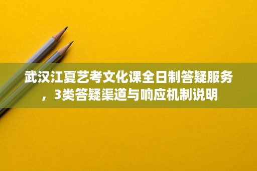 武汉江夏艺考文化课全日制答疑服务,3类答疑渠道与响应机制说明 武汉江夏艺考文化课全日制答疑服务,3类答疑渠道与响应机制说明