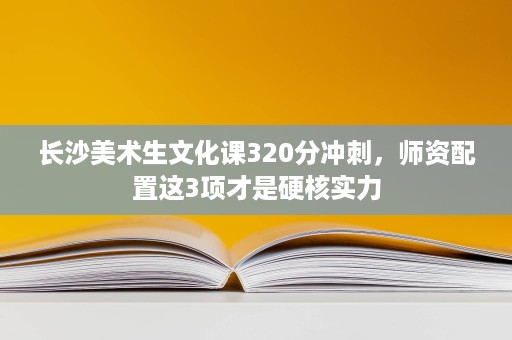 长沙美术生文化课320分冲刺，师资配置这3项才是硬核实力