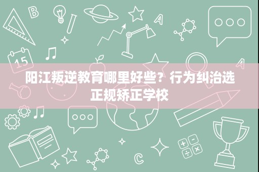 阳江叛逆教育哪里好些？行为纠治选正规矫正学校